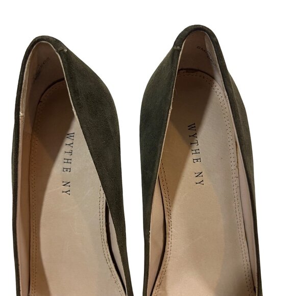 Wythe NY heels women's 36.5 US 6-6.5 gray suede leather pointy toe stiletto - Picture 2 of 12